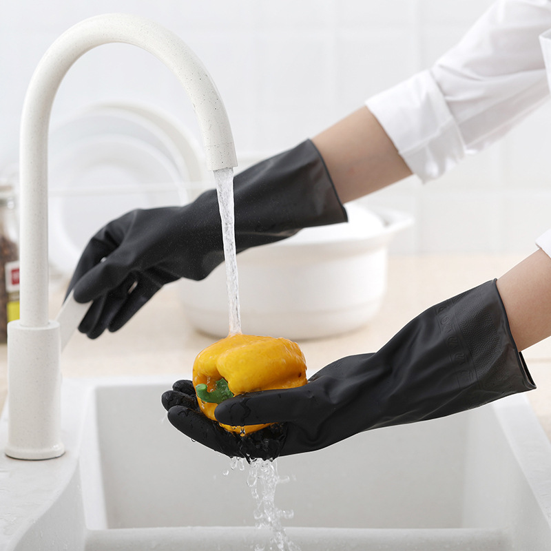 1 Pair Black Gloves Home Washi - Dish Glove Rubber avaliação e preço