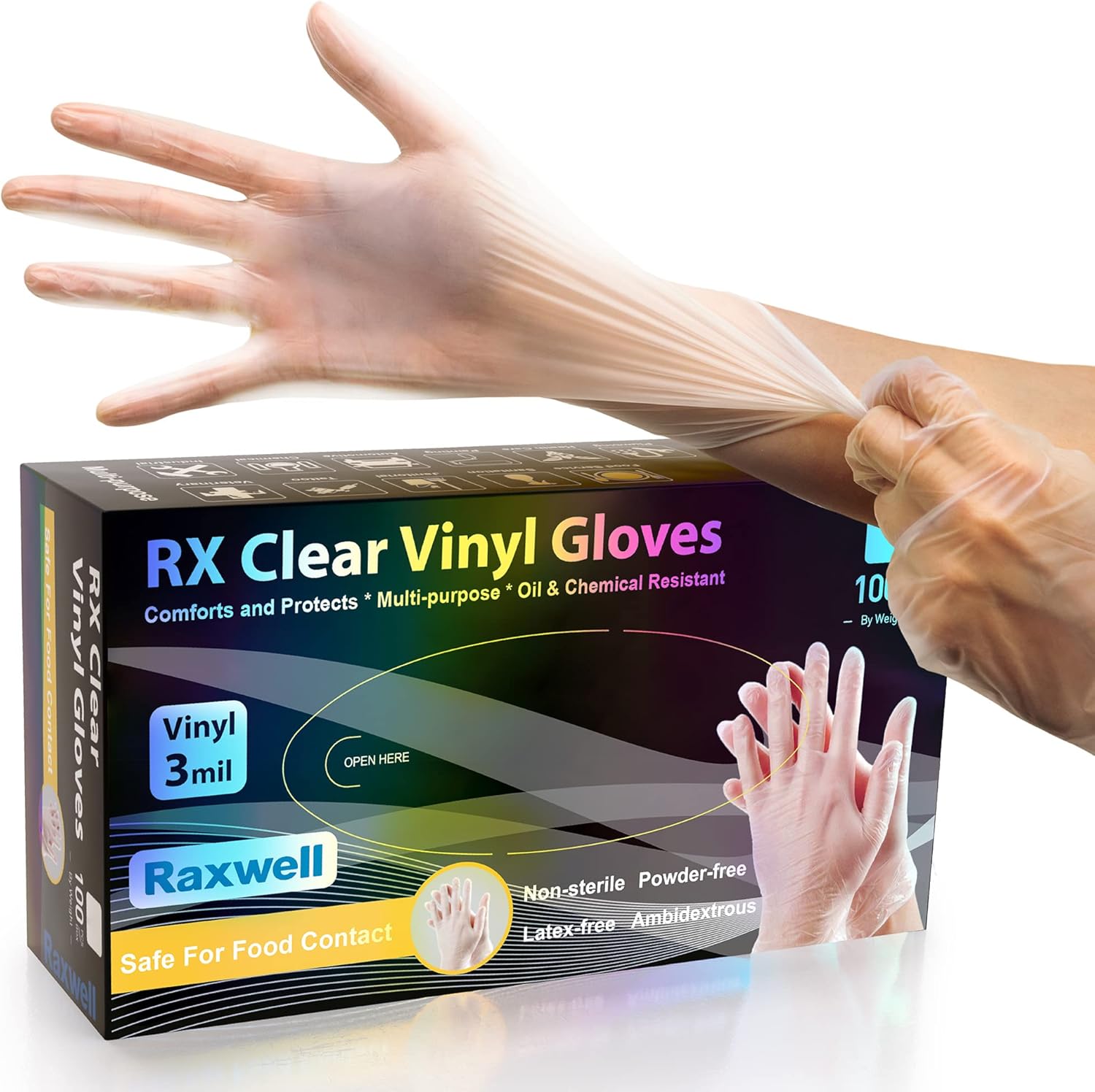 3 Mil Clear Vinyl Gloves - Foo - Latex Disposable Glove avaliação e preço