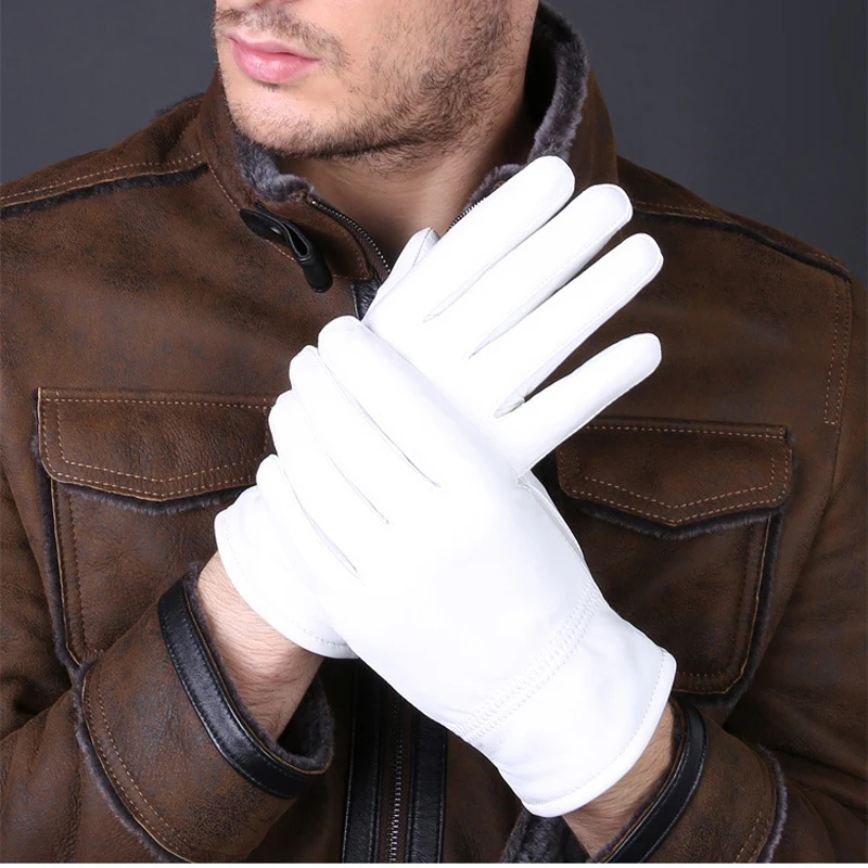 2025 Winter Genuine Leather Wh - Leather Driving Glove avaliação e preço