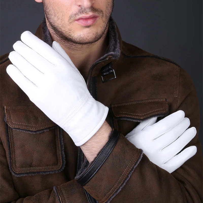 2025 Winter Genuine Leather Wh - Leather Driving Glove avaliação e preço