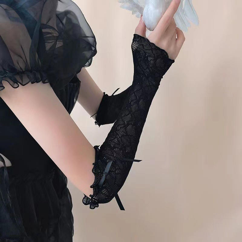Summer Long Lace Ruffle Mesh F - Fingerless Glove Knit avaliação e preço