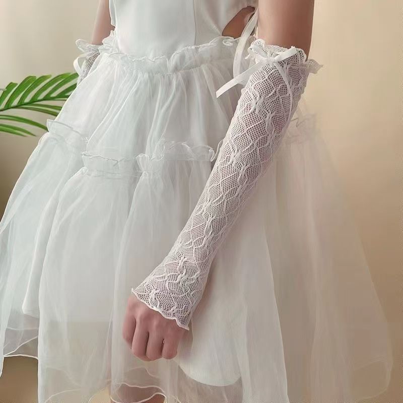 Summer Long Lace Ruffle Mesh F - Fingerless Glove Knit avaliação e preço