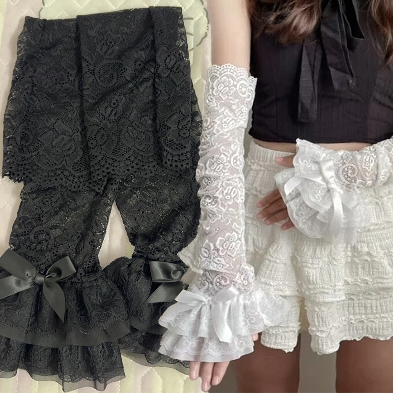Hollow Out Lace Long Arm Sleev - Fingerless Glove Knit avaliação e preço