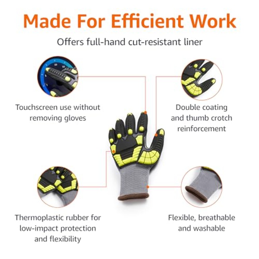 Safety work gloves for industr - Work Glove Impact avaliação e preço