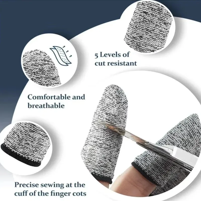 50PCS  Anti-Cut Finger Cots Pr - Cut Resistant Glove avaliação e preço