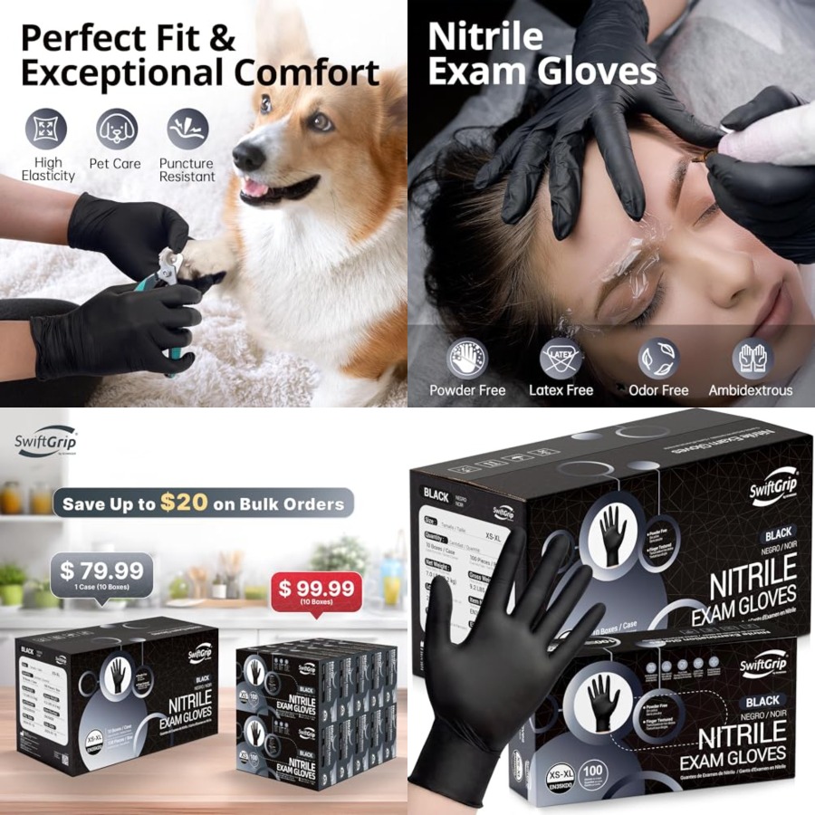 SwiftGrip Disposable Nitrile E - Exam Glove Nitrile avaliação e preço