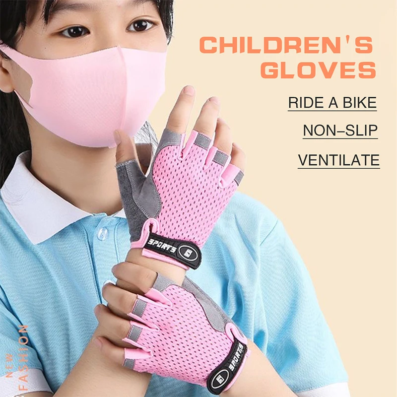 Kids Half Finger Sports Cyclin - Cycling Glove Padded avaliação e preço