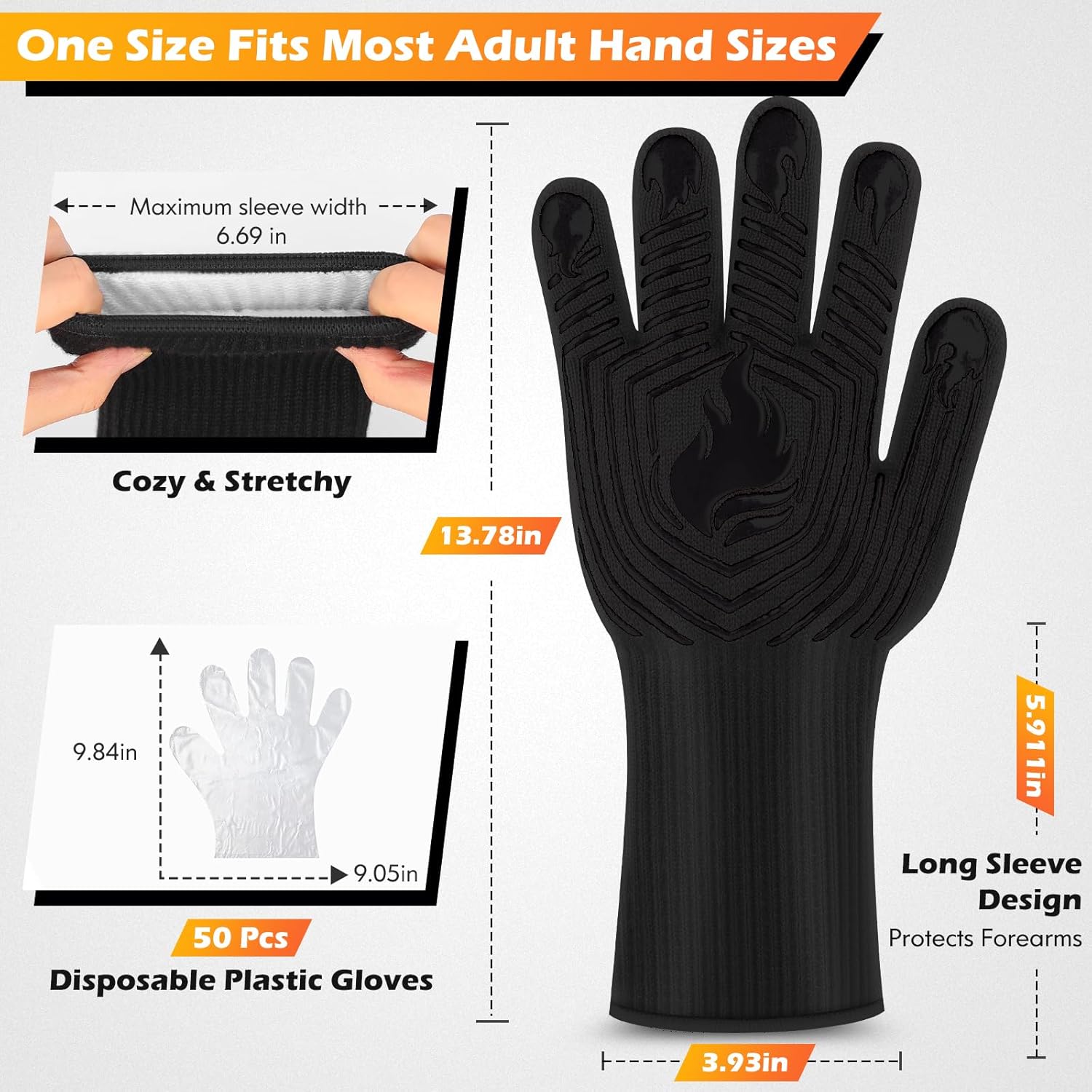 BBQ Gloves, 1472°F Heat Resist - Heat Resistant Glove avaliação e preço
