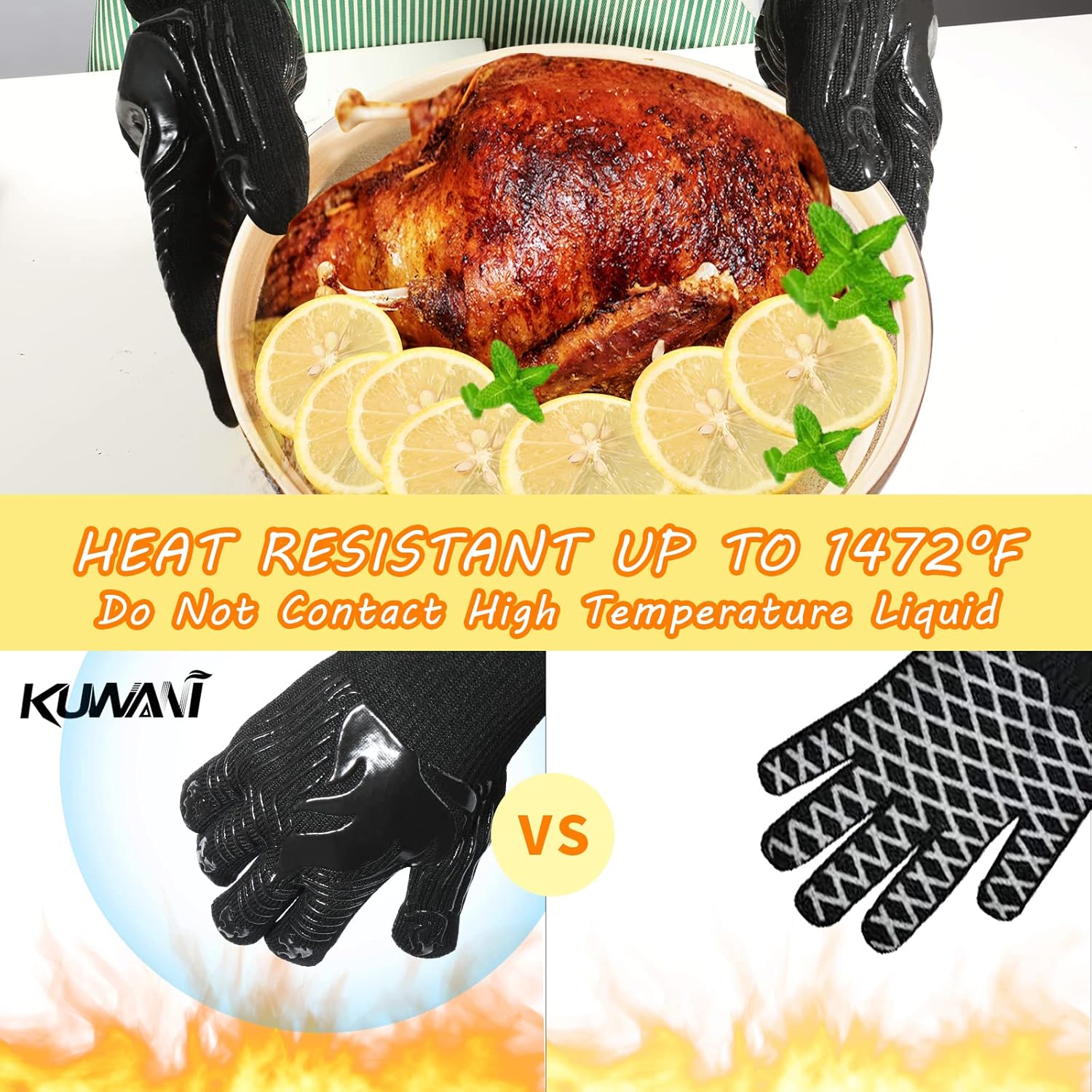BBQ Gloves, 1472°F Heat Resist - Heat Resistant Glove avaliação e preço