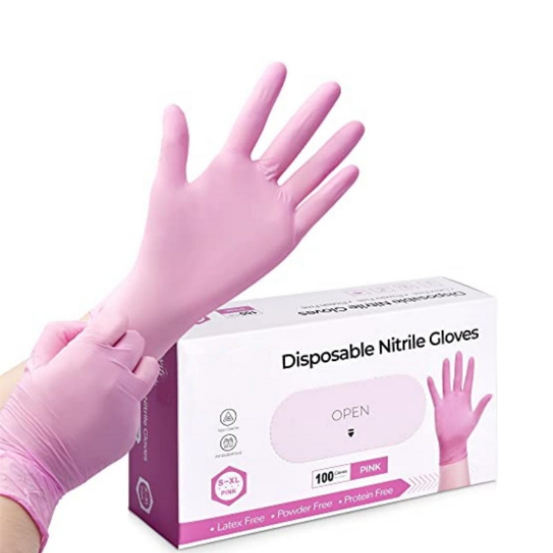 Pink Nitrile Disposable Gloves - Latex Disposable Glove avaliação e preço