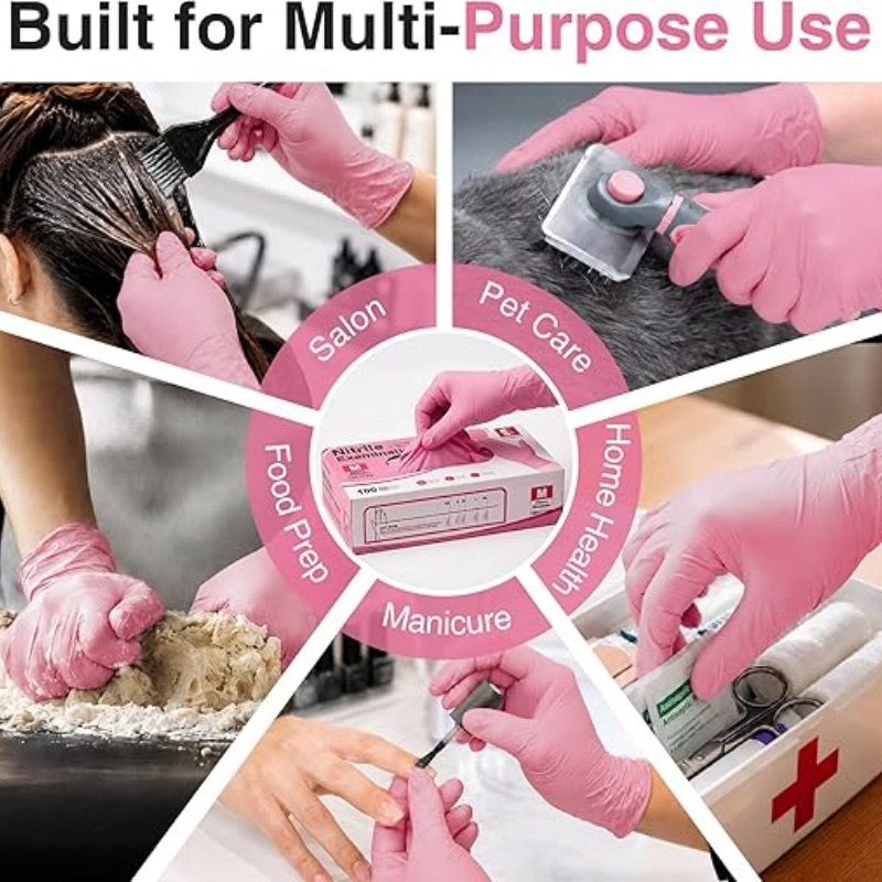 Pink Nitrile Disposable Gloves - Latex Disposable Glove avaliação e preço