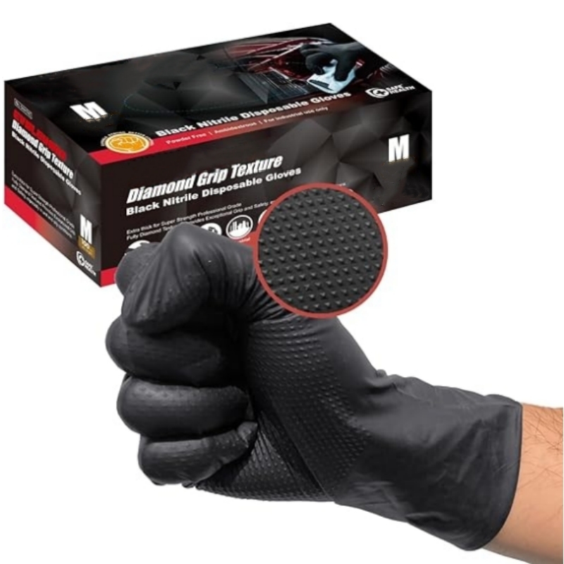 8Mil Heavy Duty Black Nitrile  - Nitrile Mechanic Glove avaliação e preço