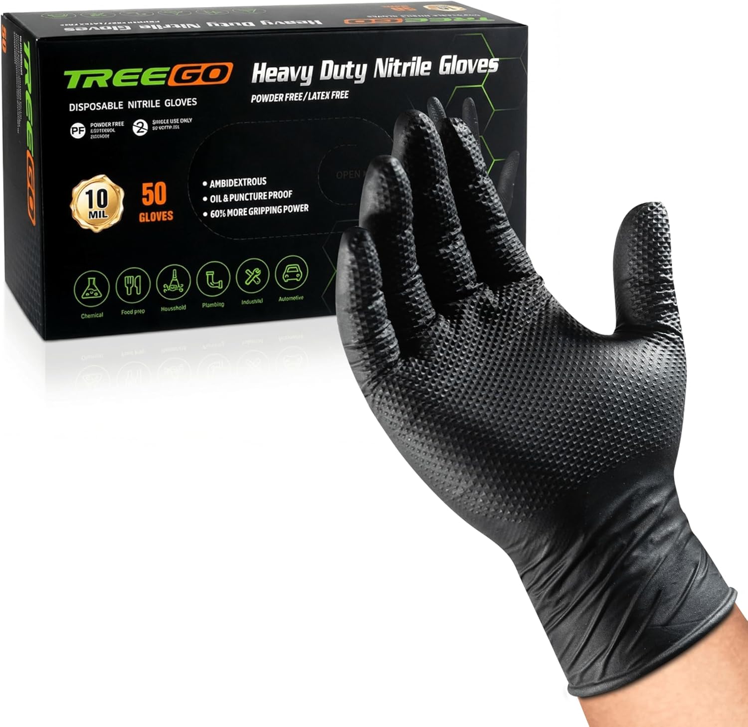 10 Mil Nitrile Gloves Large -  - Latex Disposable Glove avaliação e preço