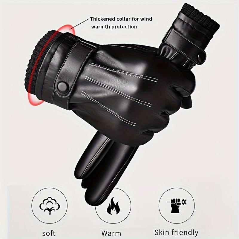 1Pair Winter Gloves Warm Drivi - Leather Driving Glove avaliação e preço