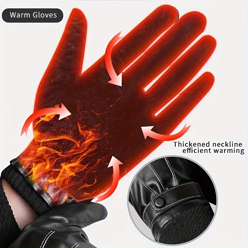 1Pair Winter Gloves Warm Drivi - Leather Driving Glove avaliação e preço