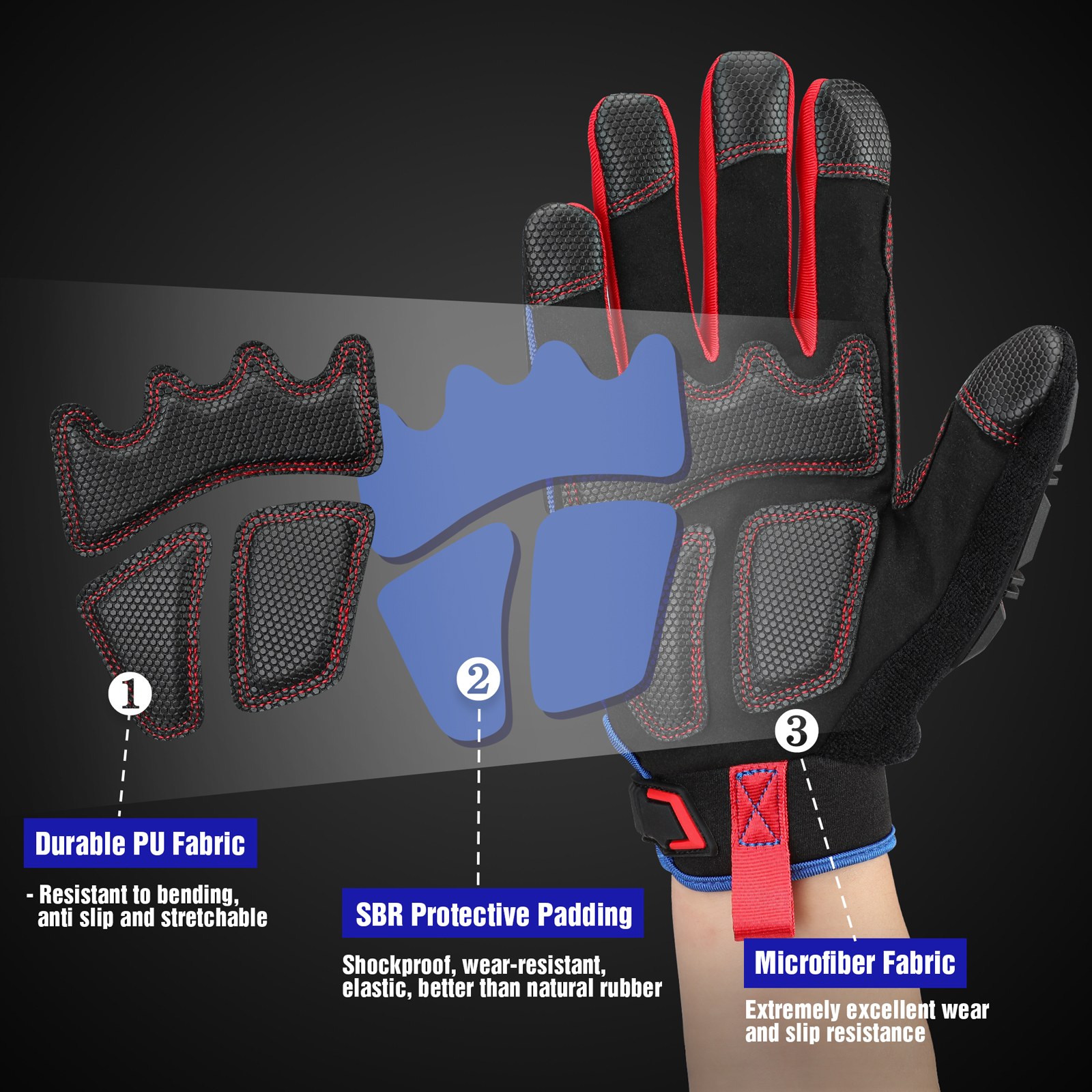 WORKPRO Heavy-duty Work Gloves - Work Glove Impact avaliação e preço