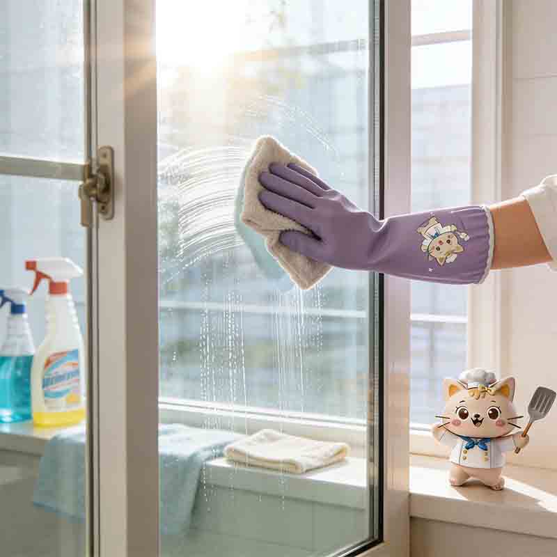 1 pair of household cleaning a - Dish Glove Rubber avaliação e preço