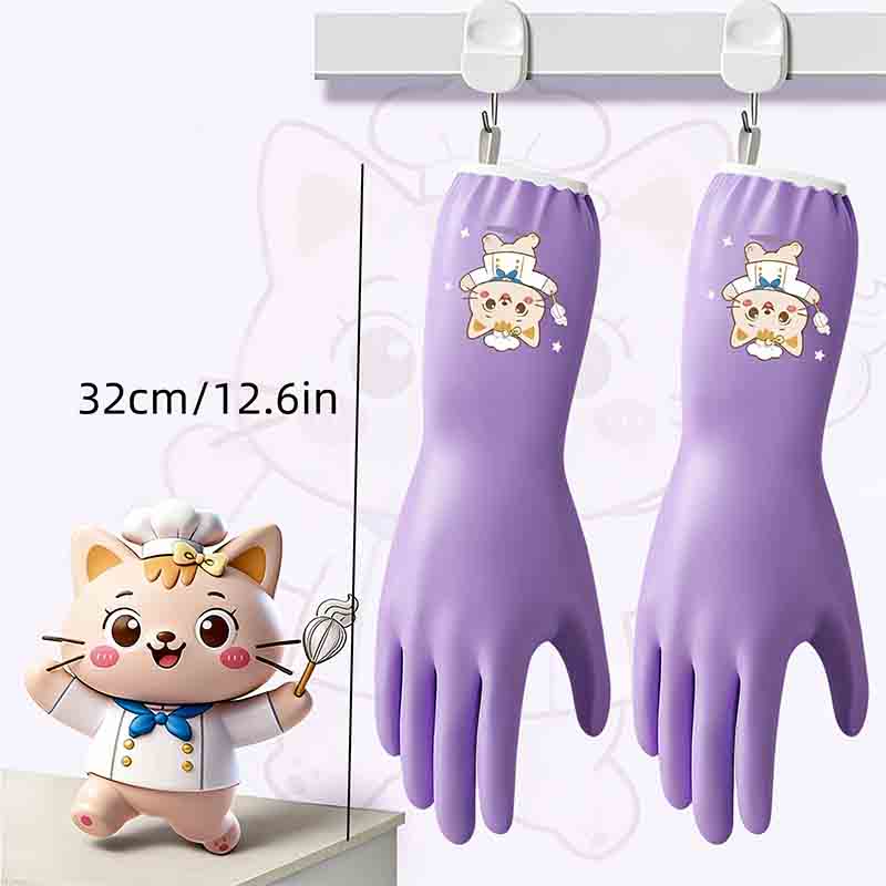 1 pair of household cleaning a - Dish Glove Rubber avaliação e preço