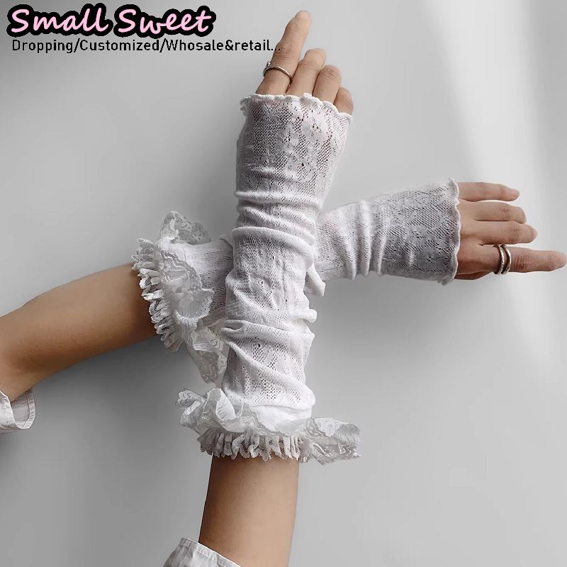 Women's Harajuku White Arm Sle - Fingerless Glove Knit avaliação e preço