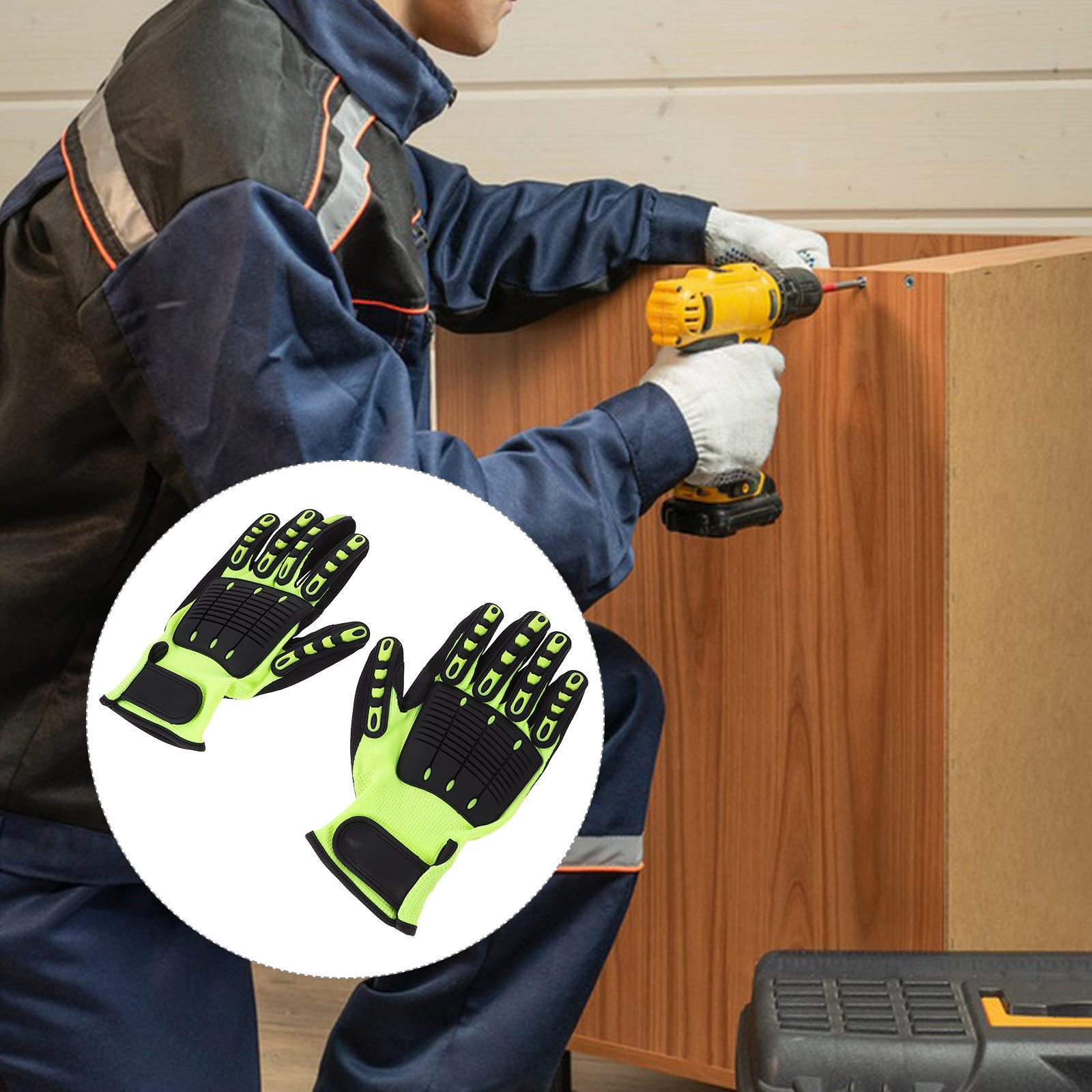 1Pair Heavy Duty Cut Resistant - Work Glove Impact avaliação e preço