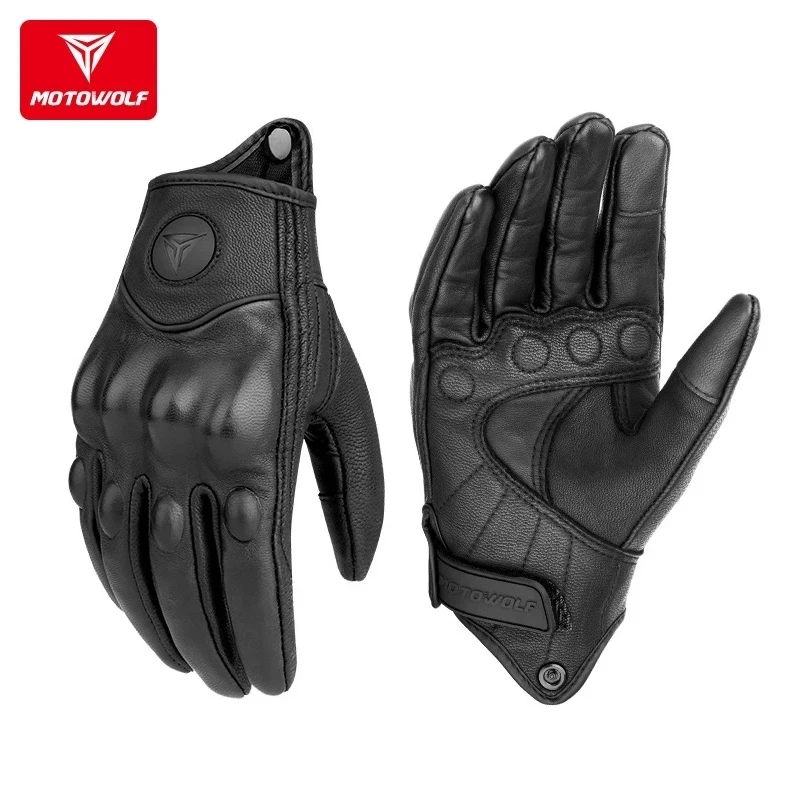 Leather Motorcycle Gloves Men' - Motorcycle Glove Knuckle avaliação e preço