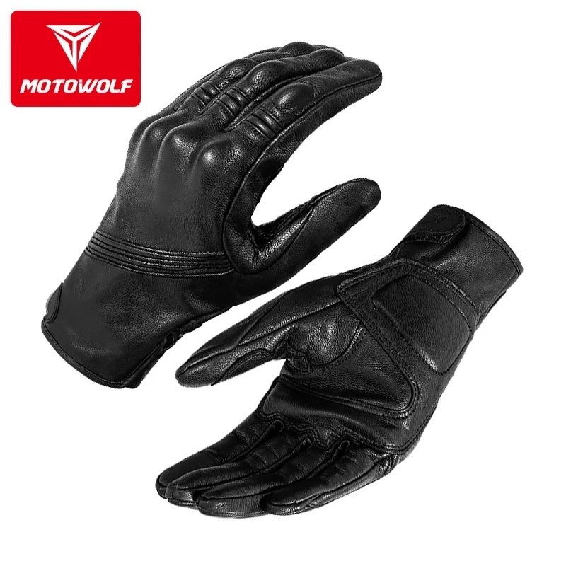 Leather Motorcycle Gloves Men' - Motorcycle Glove Knuckle avaliação e preço