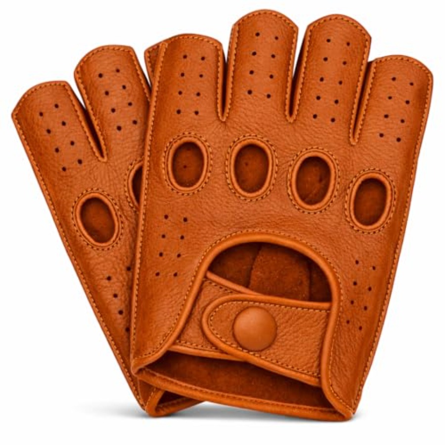 Mens fingerless leather drivin - Leather Driving Glove avaliação e preço