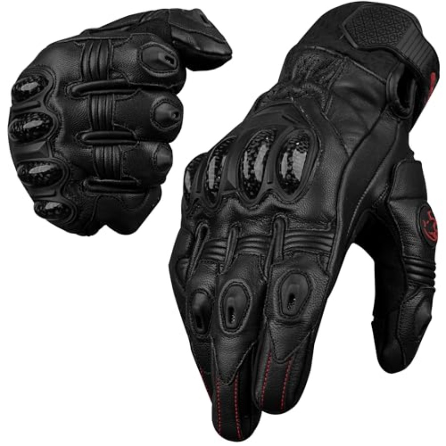 Leather Motorcycle Gloves for  - Motorcycle Glove Knuckle avaliação e preço