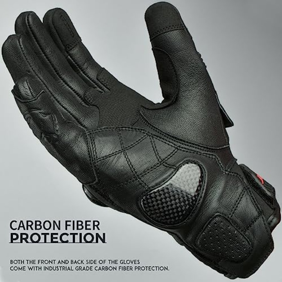Leather Motorcycle Gloves for  - Motorcycle Glove Knuckle avaliação e preço