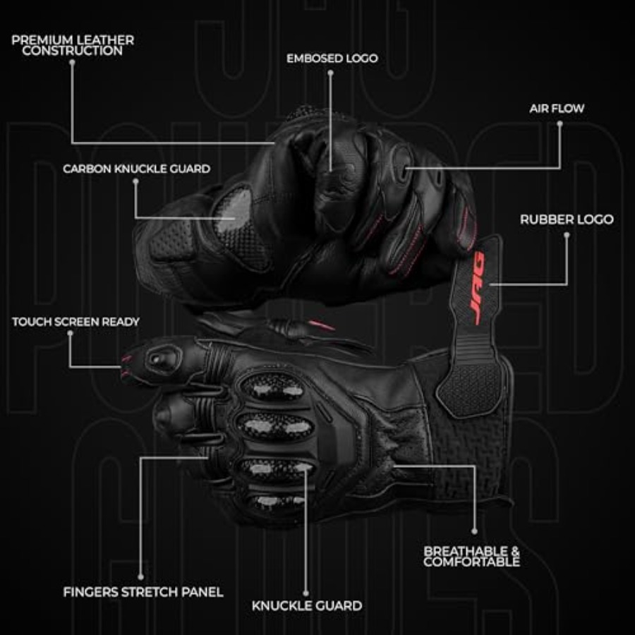Leather Motorcycle Gloves for  - Motorcycle Glove Knuckle avaliação e preço