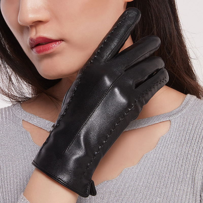 Women's Sheepskin Gloves Winte - Leather Driving Glove avaliação e preço