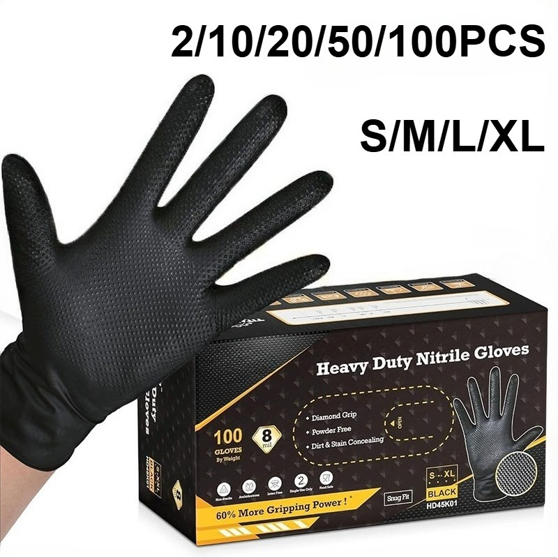 2-100PCS 8mil Heavy Duty Indus - Nitrile Mechanic Glove avaliação e preço