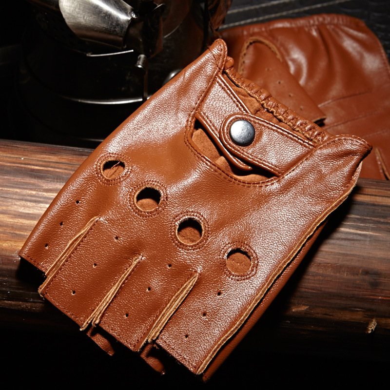 High Quality Man's Half Finger - Leather Driving Glove avaliação e preço