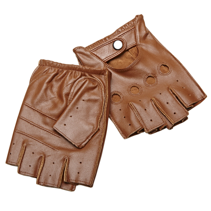 High Quality Man's Half Finger - Leather Driving Glove avaliação e preço