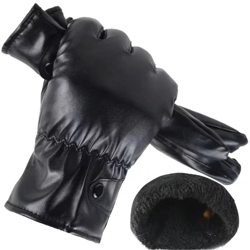 Winter Fashion Black PU Leathe - Leather Driving Glove avaliação e preço