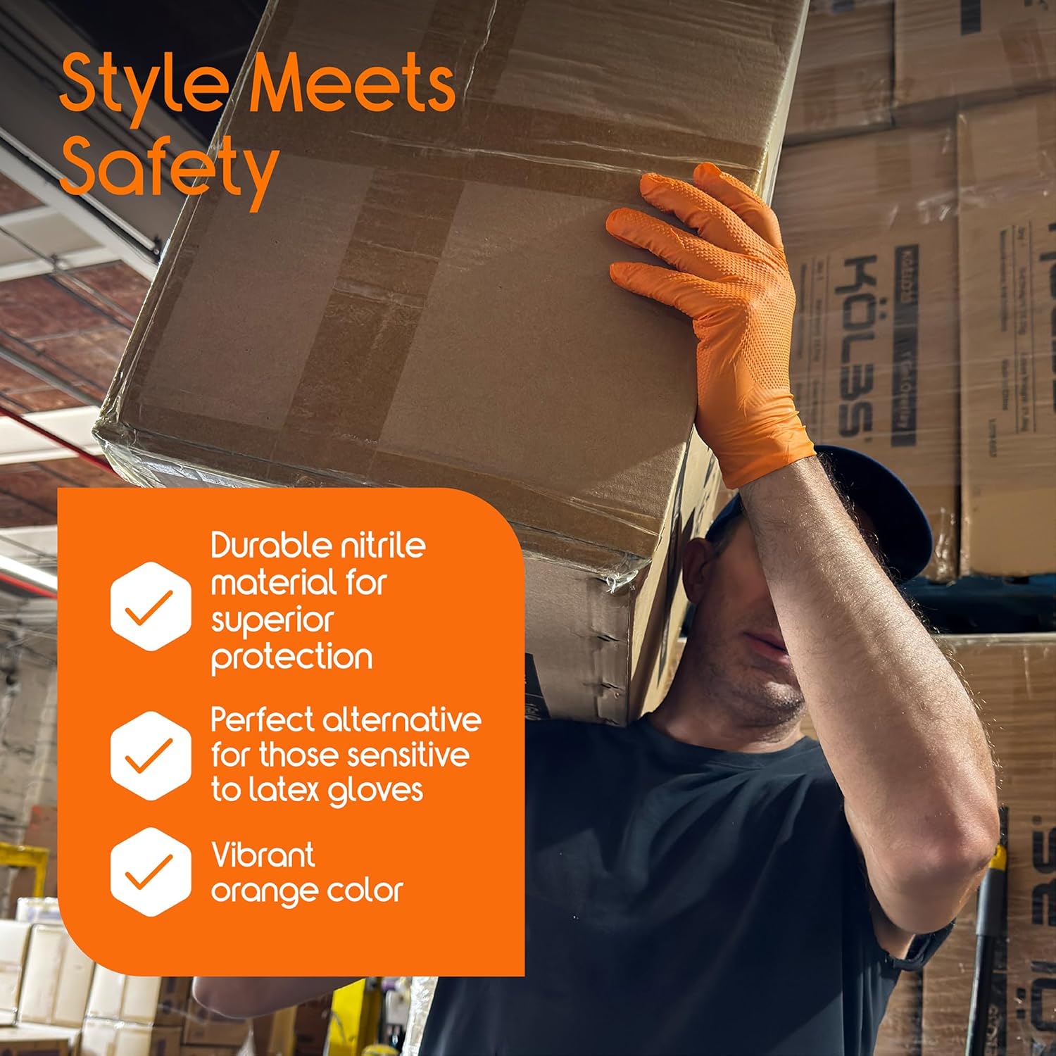 Heavy Duty Orange Nitrile Glov - Nitrile Mechanic Glove avaliação e preço