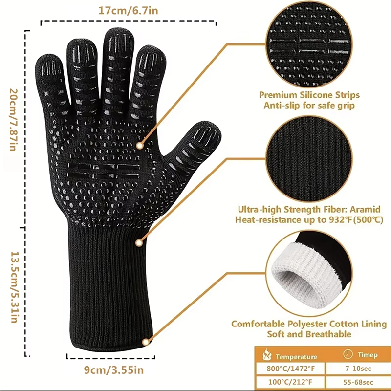 1PCS Piece BBQ Gloves High Tem - Oven Mitt Silicone avaliação e preço
