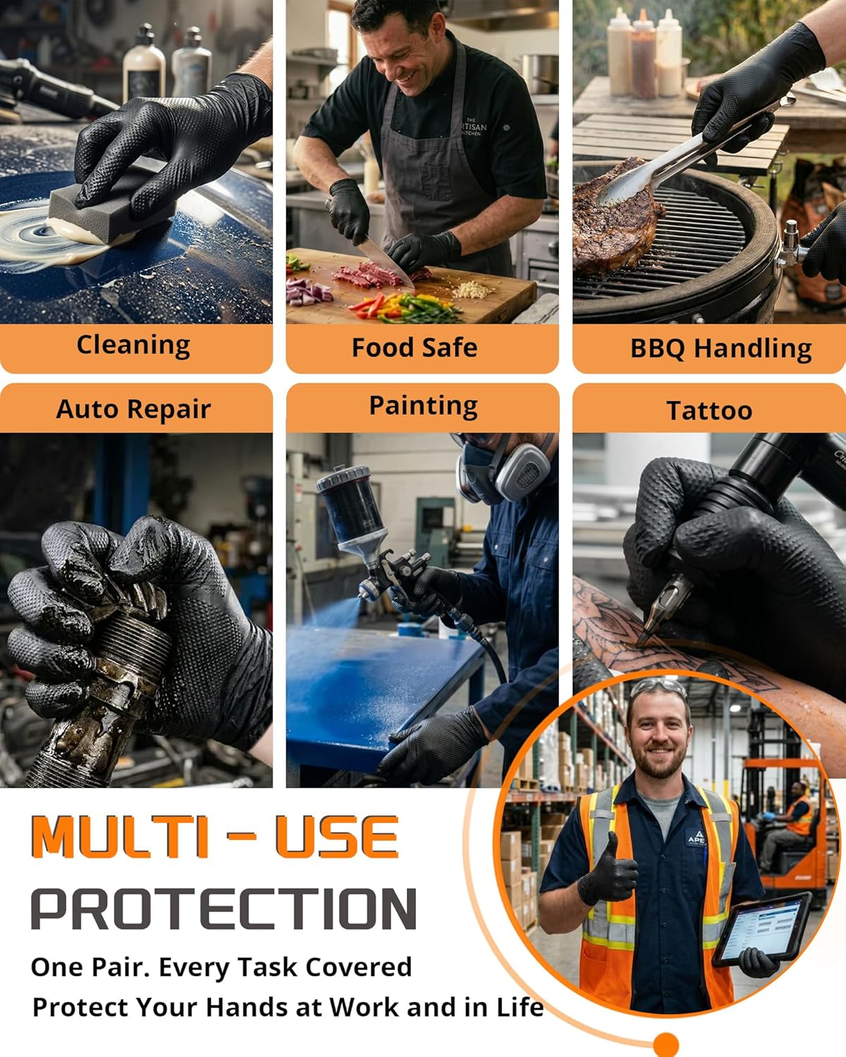 9mil Heavy Duty Disposable Nit - Nitrile Mechanic Glove avaliação e preço