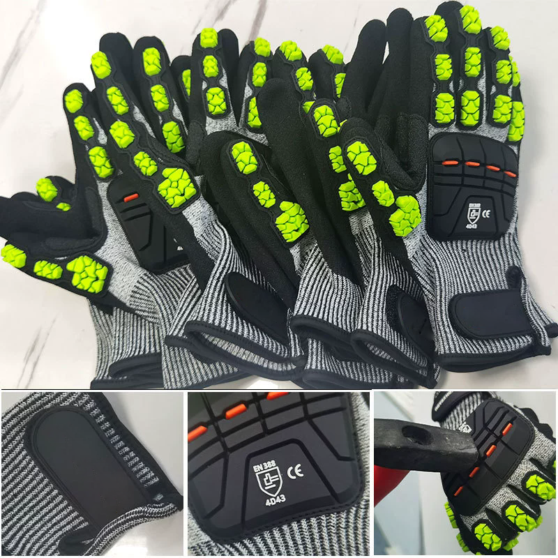 HPPE anti-cutting gloves, TPR  - Cut Resistant Glove avaliação e preço
