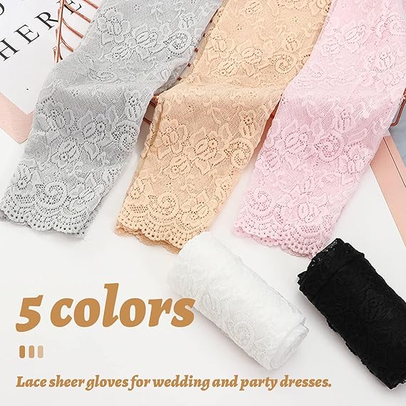 New 1Pair Sexy Lace Hollow-Out - Fingerless Glove Knit avaliação e preço