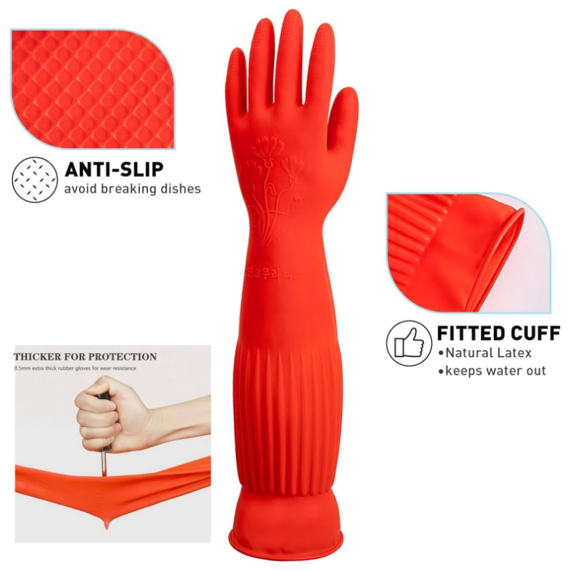 45CM Extra-Long Rubber Cleanin - Dish Glove Rubber avaliação e preço