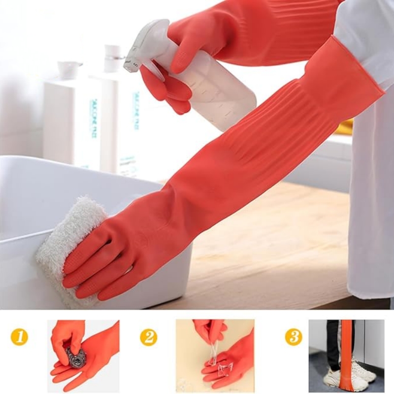 45CM Extra-Long Rubber Cleanin - Dish Glove Rubber avaliação e preço