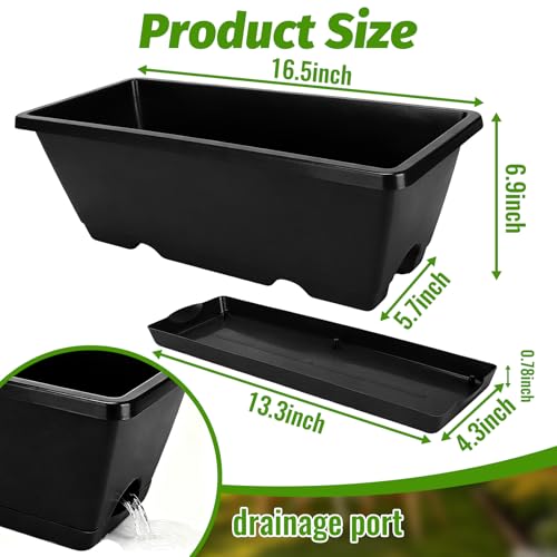 7 Black 17-Inch Rectangular Pl - Gardening Glove Waterproof avaliação e preço