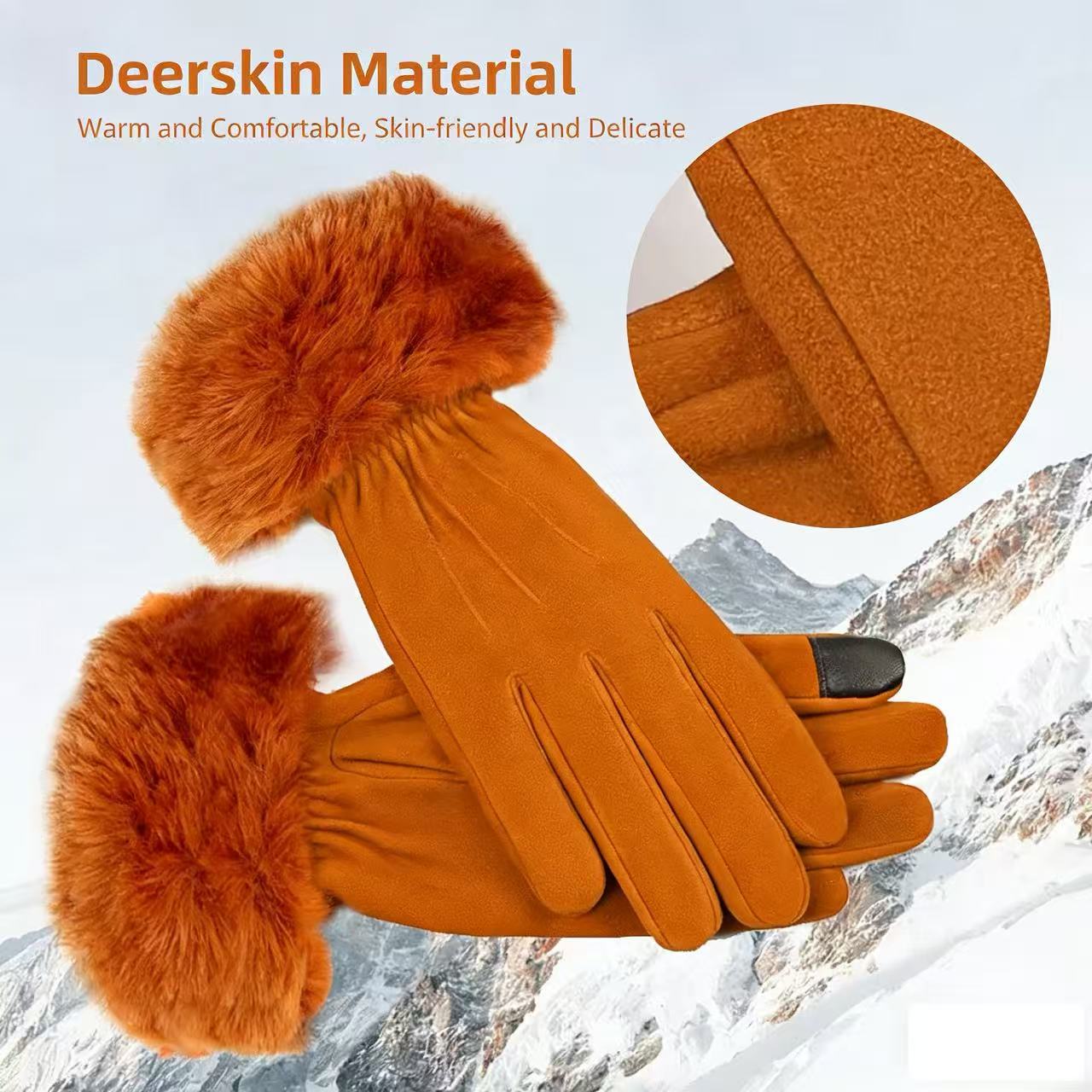 Women's Deerskin Warm Gloves A - Wool Glove Lined avaliação e preço