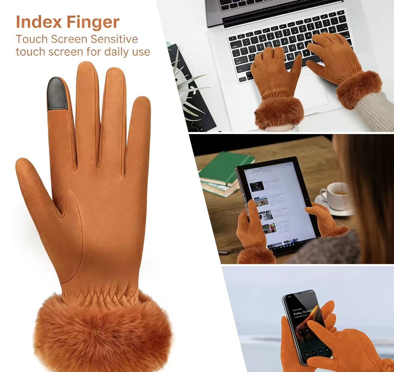 Women's Deerskin Warm Gloves A - Wool Glove Lined avaliação e preço