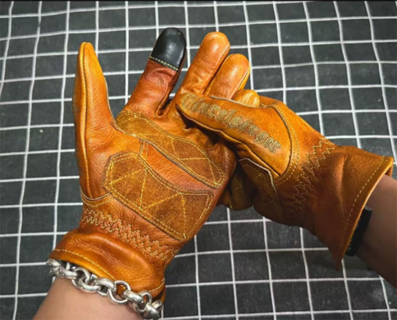 Handmade Genuine Leather Retro - Motorcycle Glove Knuckle avaliação e preço
