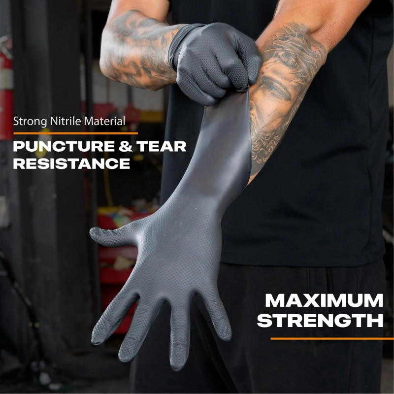 Black Heavy Duty Nitrile Dispo - Nitrile Mechanic Glove avaliação e preço