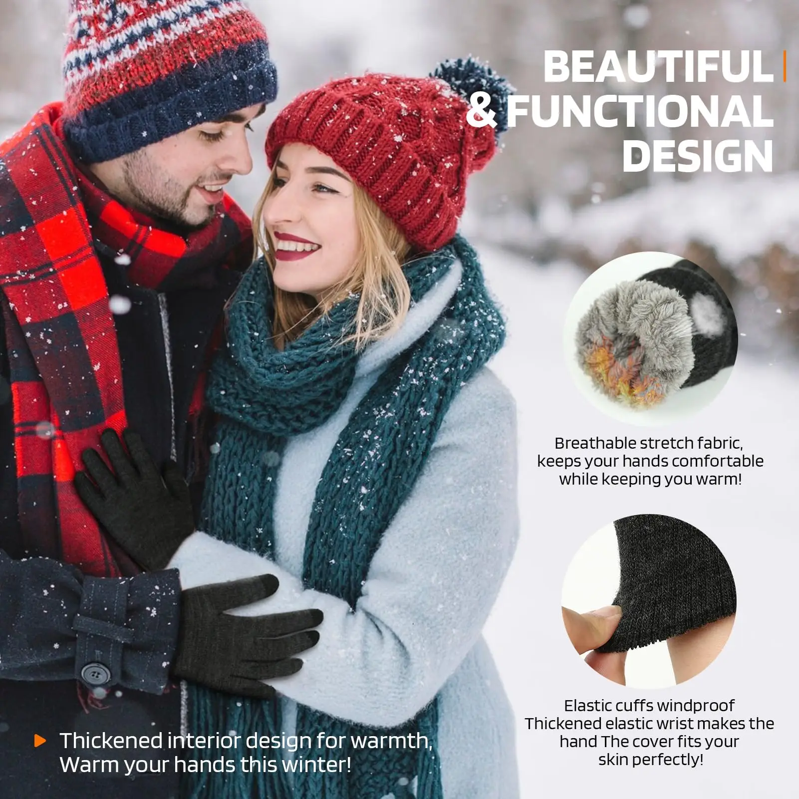 1-5Pairs Winter Outdoor Sports - Magic Touch Glove avaliação e preço