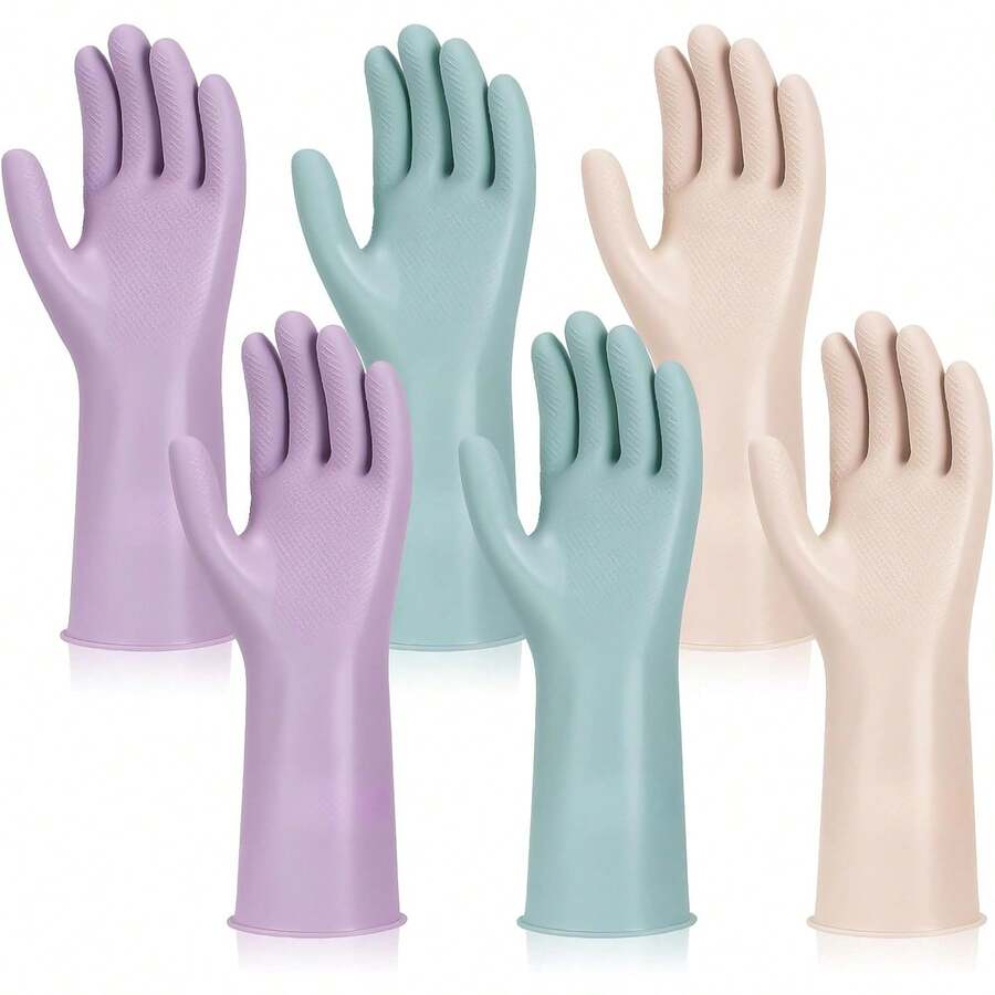 6 Pairs Rubber Cleaning Gloves - Rubber Glove Cleaning avaliação e preço