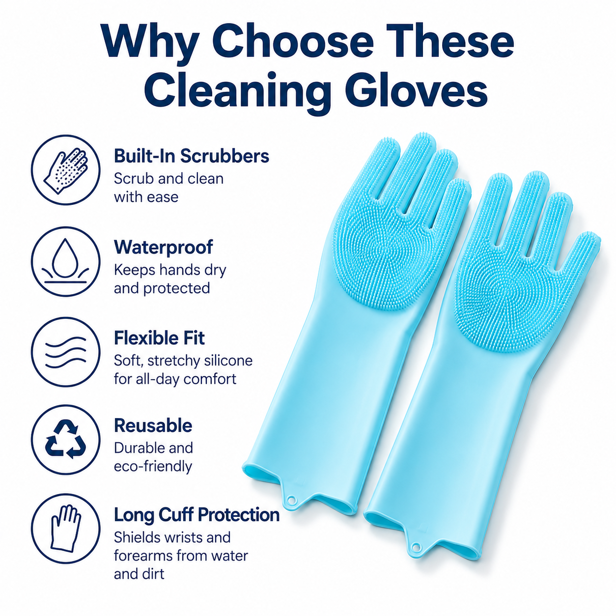 1 Pair Silicone Cleaning Glove - Dish Glove Rubber avaliação e preço